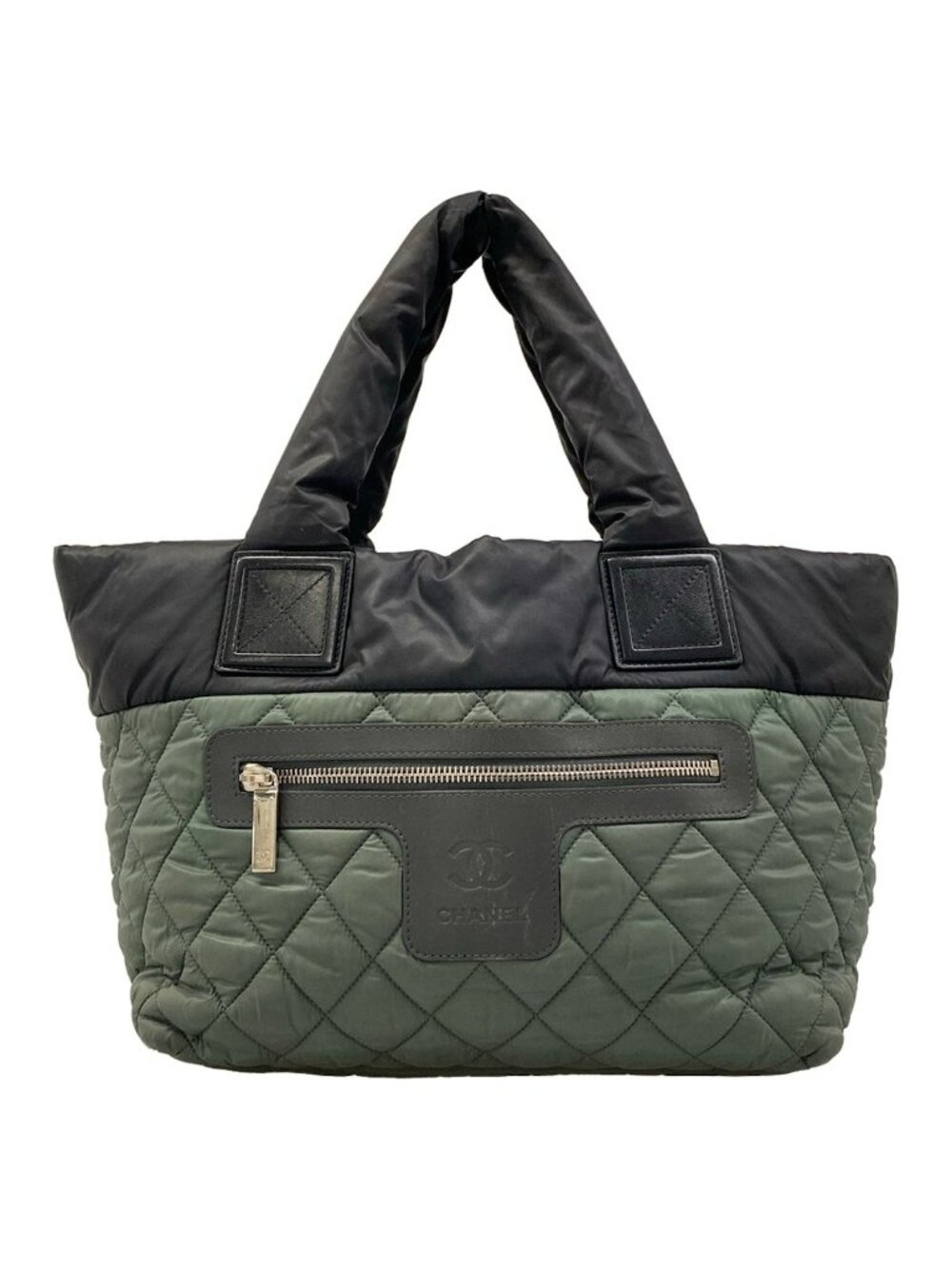 Chanel Tote Bag Coco Cocoon Green Black Gray